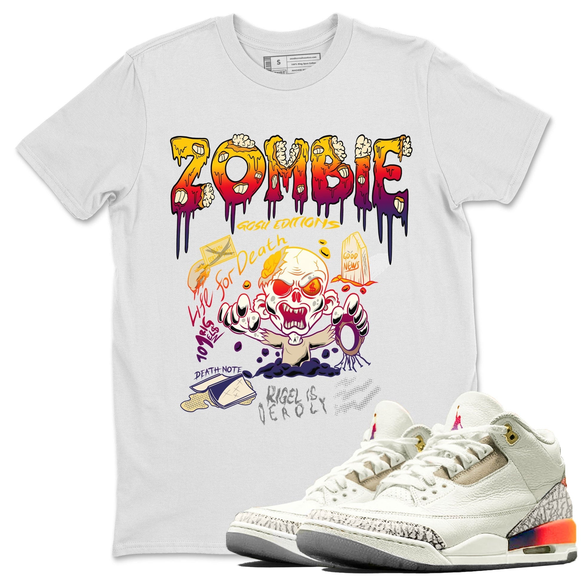 Air Jordan 3 X J Balvin shirt to match jordans Zombie Grave Streetwear Sneaker Shirt Air Jordan 3 X J Balvin Drip Gear Zone Sneaker Matching Clothing LGBT Pride T-Shirt Unisex White 1 T-Shirt